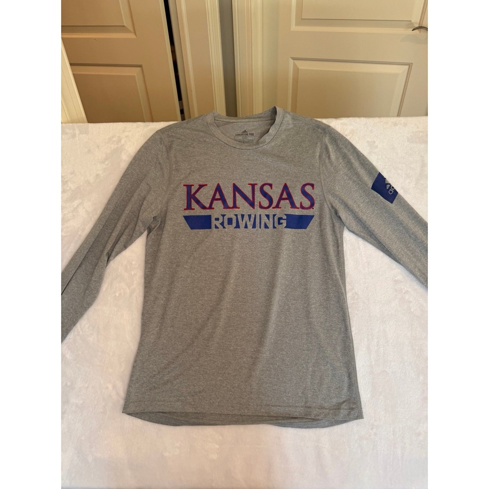 Kansas Rowing College Shirt mens size small adidas